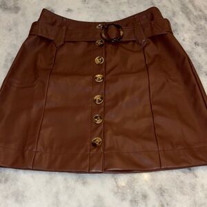 Cupshe Brown Vegan Leather Skirt
